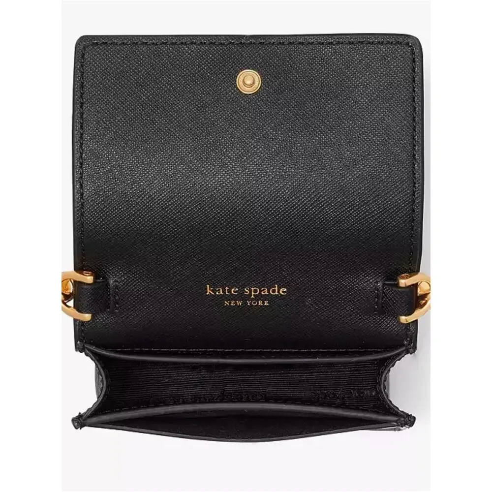kate spade Black Pearl-Handle Mini Crossbody with Gold Chain